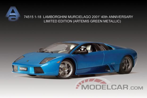 AUTOart Lamborghini Murcielago 40th Anniversary Edition 2001 Artemis Green Metallic 74515