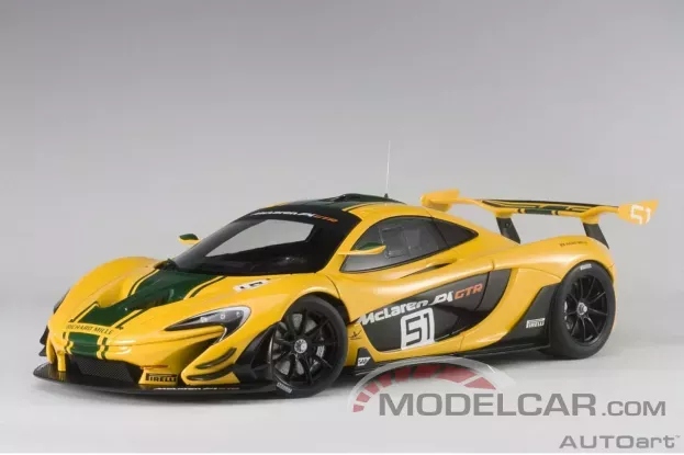 AUTOart McLaren P1 GTR Yellow with Green stripes 51 1:18 81544
