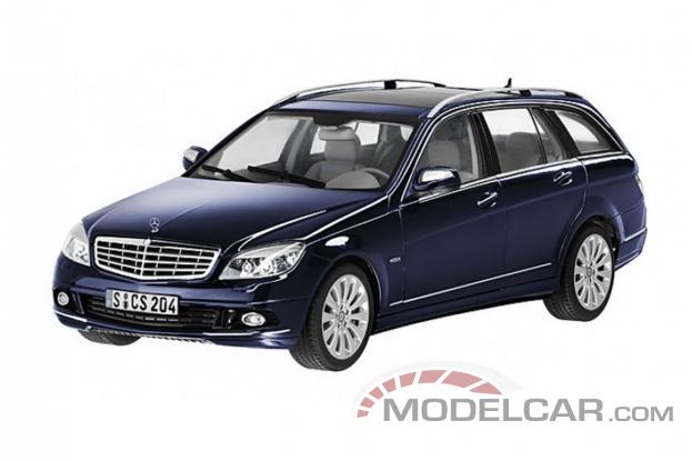 AUTOart Mercedes-Benz C-Class Estate Elegance S204 Tanzanite Blue dealer edition B66962351