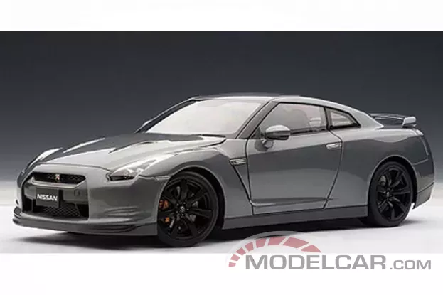 AUTOart Nissan GT-R R35 Dark Metal Gray with Matt Black Wheels 1:18 77393