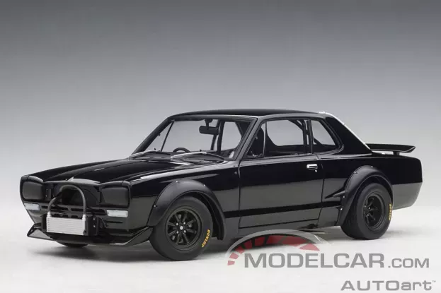 AUTOart Nissan Skyline GT-R KPGC-10 Racing 1972 Plain Body Version Black 1:18 87278