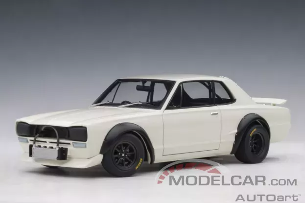 AUTOart Nissan Skyline GT-R KPGC-10 Racing 1972 Plain Body Version White 1:18 87279