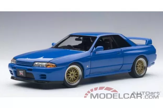 AUTOart Nissan Skyline GT-R R32 V-SPEC II Tuned Version Blue 1:18 77415