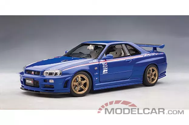 AUTOart Nissan Skyline GT-R R34 Nismo Sport Resetting Bayside Blue 1:18 77359
