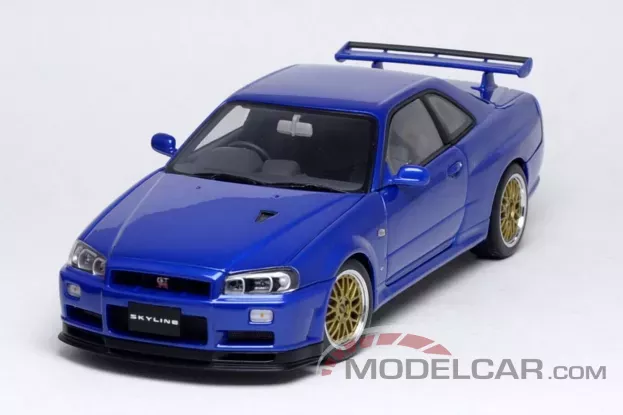 AUTOart Nissan Skyline GT-R R34 V-Spec II Bayside Blue 1:18 77336