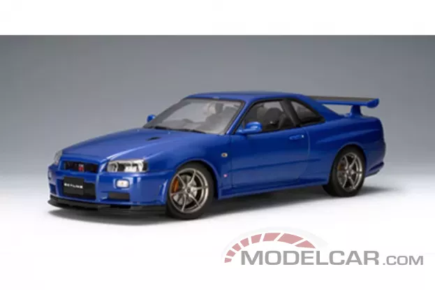 AUTOart Nissan Skyline GT-R R34 V-Spec II Upgraded Bayside Blue 1:18 77335
