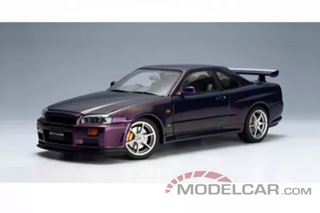 AUTOart Nissan Skyline GT-R R34 V-Spec Upgraded Midnight Purple 1:18 77305