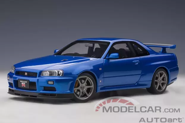 AUTOart Nissan Skyline GT-R R34 V-spec II Bayside Blue 1:18 77408