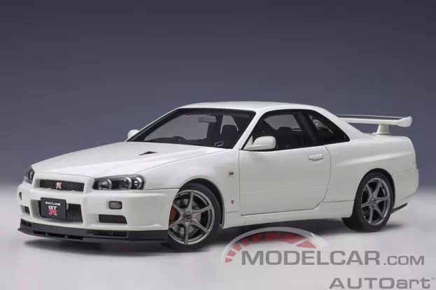 AUTOart Nissan Skyline GT-R R34 V-spec II White Pearl 1:18 77406
