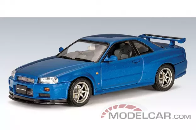 AUTOart Nissan Skyline R34 GTR 1990 Blue 1:43 57301