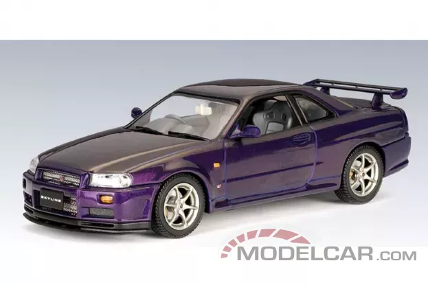 AUTOart Nissan Skyline R34 GTR 1990 Midnight Purple 1:43 57303