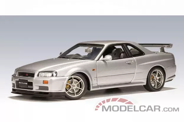 AUTOart Nissan Skyline R34 GTR Titanium Silver 1:18 77302