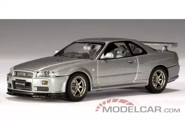 AUTOart Nissan Skyline R34 GTR V-Spec II Sparkling Silver 1:43 57332