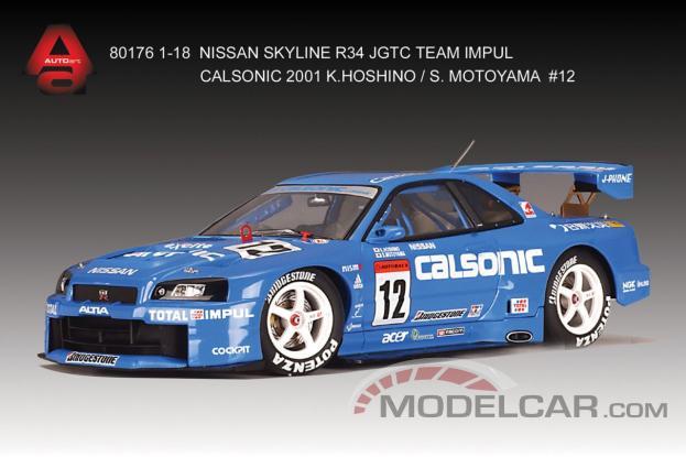 AUTOart Nissan Skyline R34 JGTC 2001 Team Impul Calsonic 12 80176