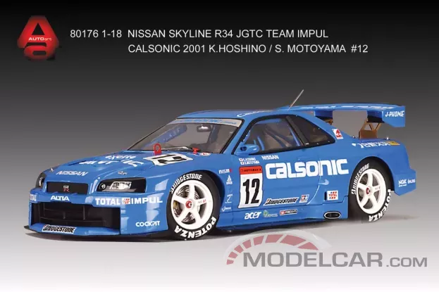 AUTOart Nissan Skyline R34 JGTC 2001 Team Impul Calsonic 12 1:18 80176