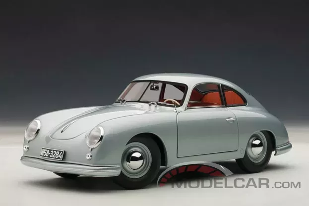 AUTOart Porsche 356 Coupe 1950 Ferdinand Fish Silver Grey 1:18 77947