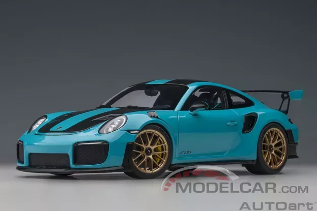 AUTOart Porsche 911 991.2 GT2 RS Weissach Package Miami Blue 1:18 78175
