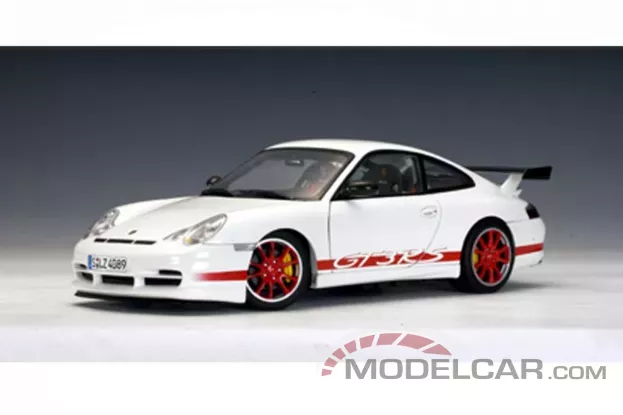 AUTOart Porsche 911 996 GT3 RS 2004 White with Red Stripes 1:18 80471