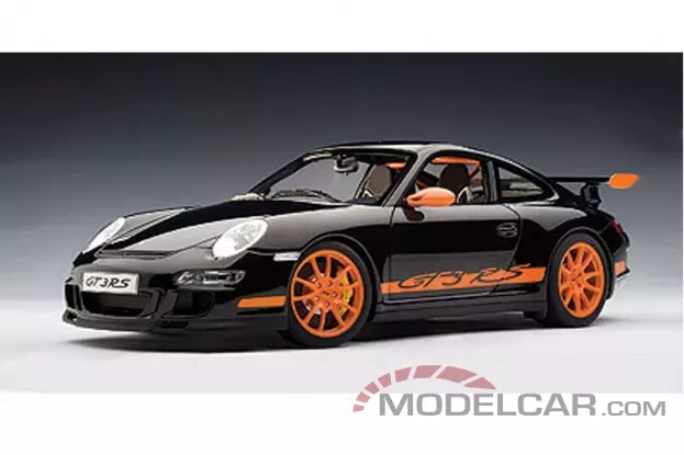 AUTOart Porsche 911 997 GT3 RS 2006 Black with Orange Stripes 1:12 12116