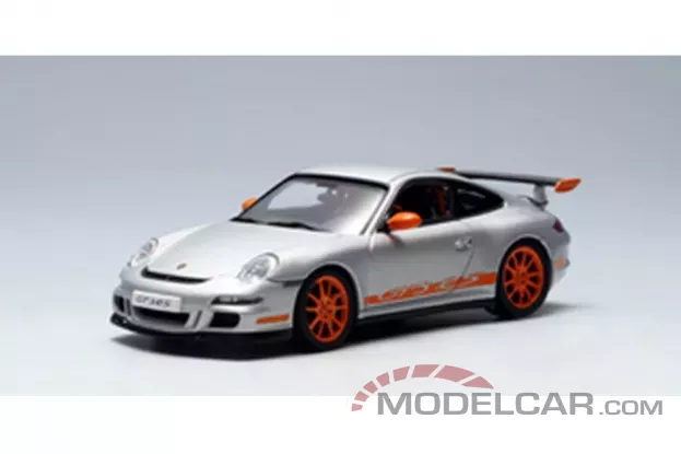 AUTOart Porsche 911 997 GT3 RS Silver with Orange Stripes 1:43 57914