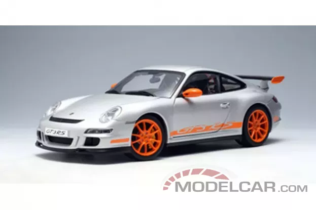 AUTOart Porsche 911 997 GT3 RS Silver with Orange Stripes 1:18 77993
