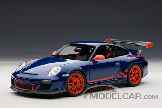 AUTOart Porsche 911 997.2 GT3 RS Blue with Red Stripes 1:18 78144