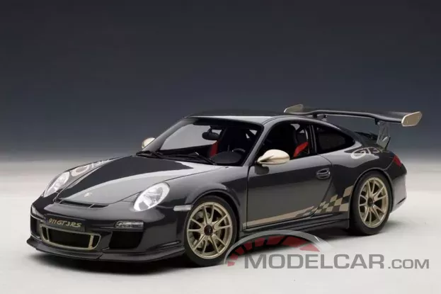 AUTOart Porsche 911 997.2 GT3 RS Grey Black with White Gold Metal Stripe 1:18 78142