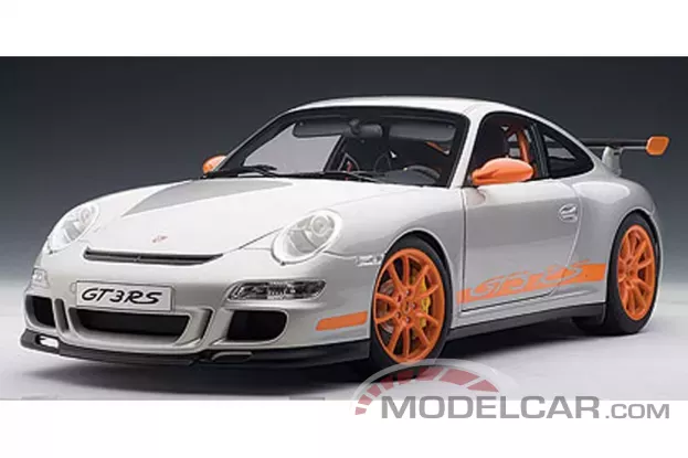 AUTOart Porsche 911 GT3 RS 997 2006 Silver with Orange Stripes 1:12 12119