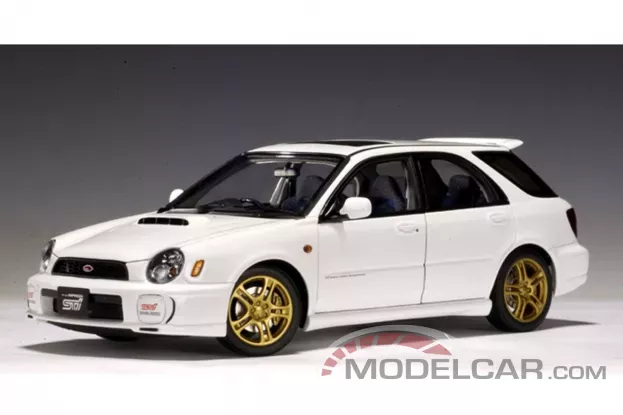 AUTOart Subaru New Age Impreza WRX Wagon Sti 2001 White 1:18 78633