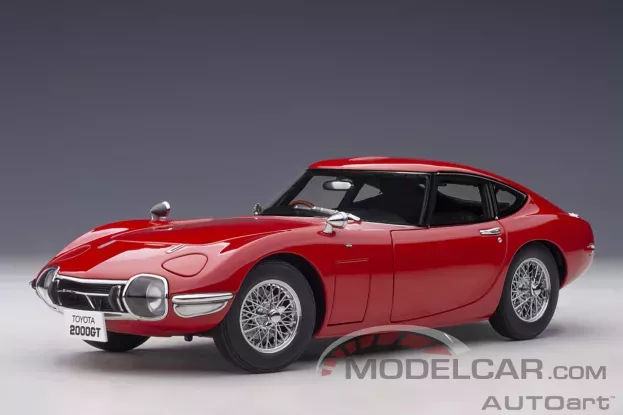 AUTOart Toyota 2000GT Red with metal wire spoke wheels 1:18 78761