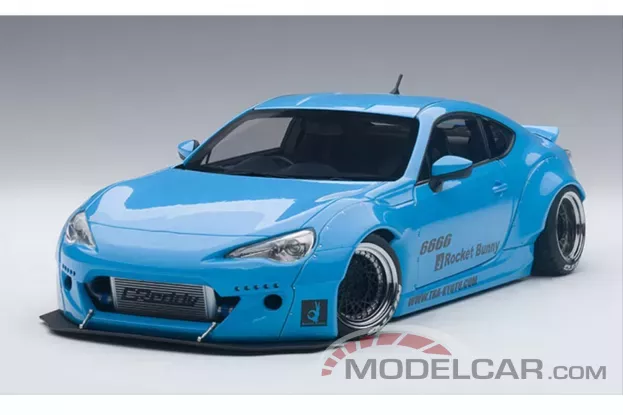 AUTOart Toyota GT86 Rocket Bunny Metallic Sky Blue with Black Wheels 1:18 78758