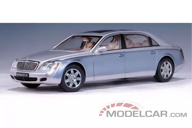 Autoart Maybach 62 LWB Nayarit Silver Coted Azur Blue Bright 1:18 76163