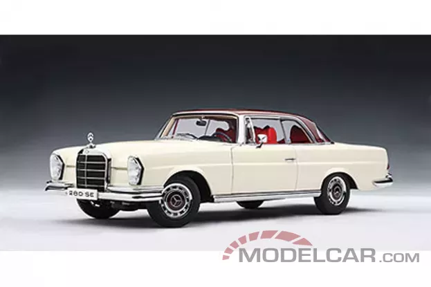 Autoart Mercedes-Benz 280SE Coupe 1968 White Red Roof 1:18 76287