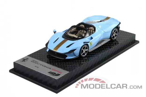 BBR Ferrari Daytona SP3 Serie Icona Azzurro La Plata Gold Stripe 1:43 BBRC267APST2