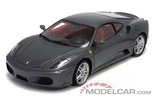BBR Ferrari F430 Coupe 2003 Silverstone Grey with Rosso Interior 1:18 HE180019