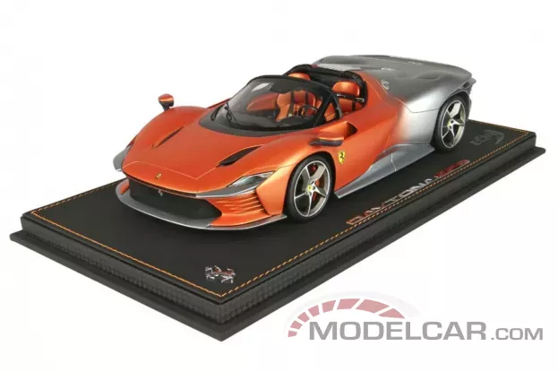 BBR Ferrari SP3 Daytona Icona Series Metallic Matt Silver And Met Orange 1:18 P18214ST