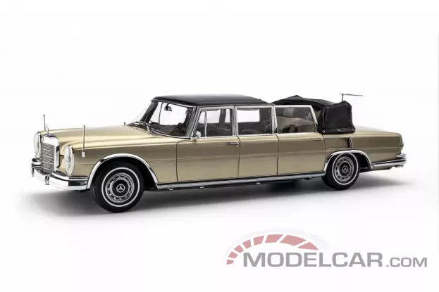 CMC Mercedes-Benz 600 Pullman Limousine Landaulet W100 Beige Brown Two-tone Livery 1:18 M-217