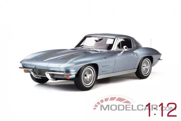 GT Spirit Chevrolet Corvette C2 1963 Silver Blue Metallic 1:12 GT183