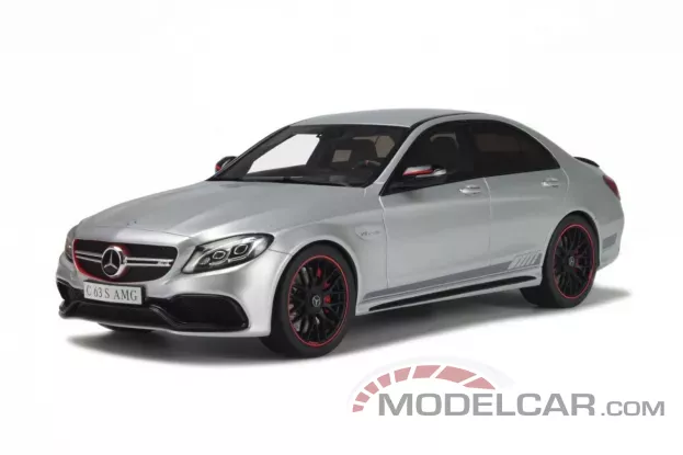 GT Spirit Mercedes-AMG C63 S Sedan W205 Silver Metallic 1:18 GT068