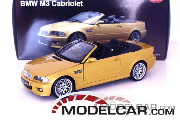 Kyosho BMW M3 convertible e46 with CSL wheels Phoenix Yellow 1:18 08505Y