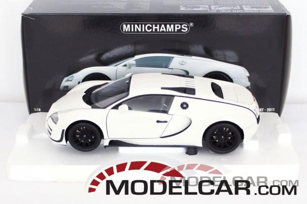Minichamps Bugatti Veyron Super Sport white with black rims 100110844