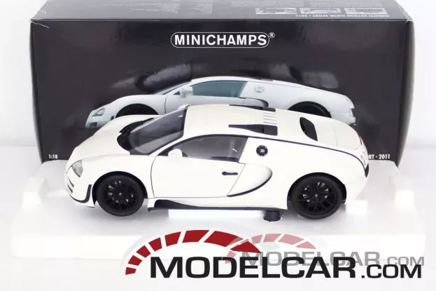Minichamps Bugatti Veyron Super Sport white with black rims 1:18 100110844