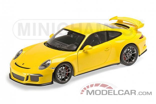 Minichamps Porsche 911 991 GT3 2013 Yellow Silver wheels 110062722