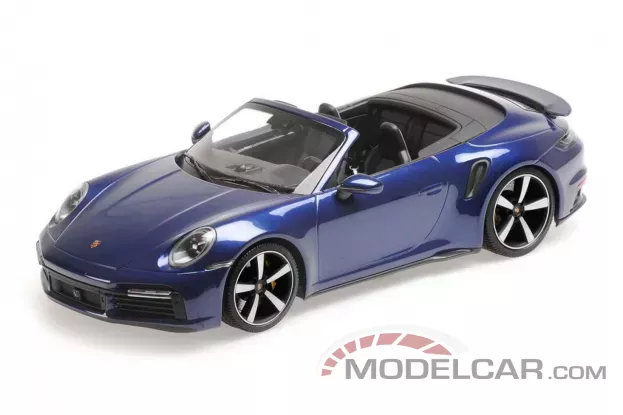 Minichamps Porsche 911 992 Turbo S Cabriolet 2020 Blue Metallic 1:18 155069081