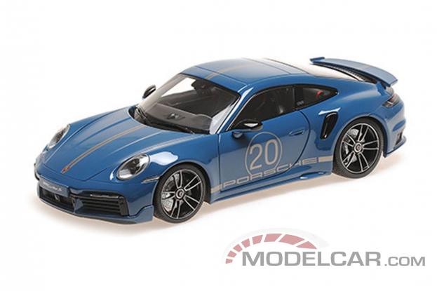 Minichamps Porsche 911 992 Turbo S Sport Design coupe blue 113069073