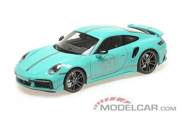 Minichamps Porsche 911 992 Turbo S Sport Design coupe green 1:18 113069077