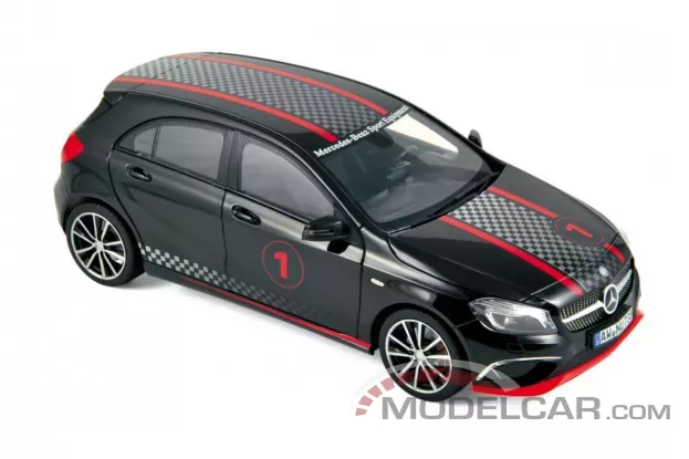Norev Mercedes-Benz A-Klasse Sport Equipment W176 2013 Black with racing deco 1:18 183596