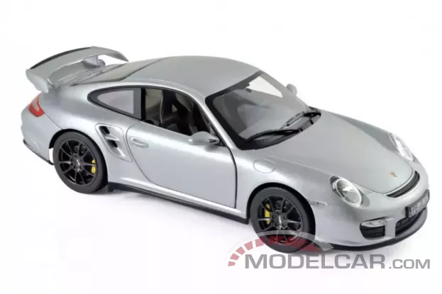 Norev Porsche 911 997 GT2 2007 Silver with black wheels 1:18 187598