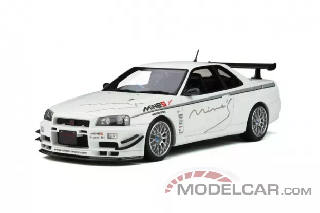 Ottomobile Nissan Skyline GT-R R34 Mine'S 2011 Pearl White 1:18 OT760