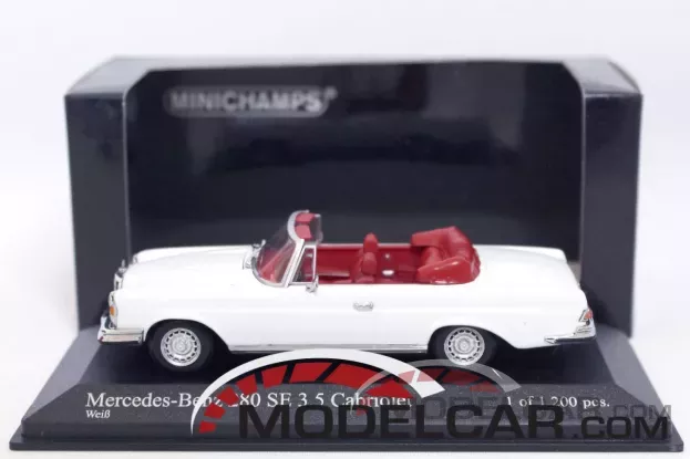 Minichamps Mercedes-Benz 280 SE 3.5 w108 convertible white 1:43 400038131